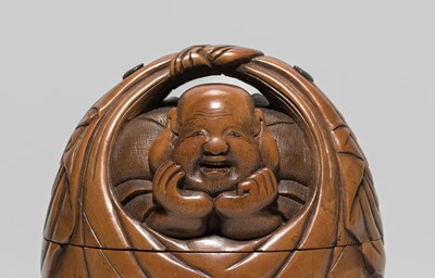 Lot 32 - TADAKAZU: A FINE WOOD TONKOTSU OF HOTEI IN HIS TREASURE BAG