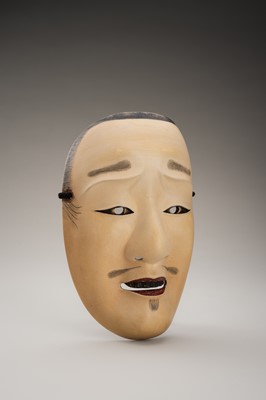 Lot 90 - A LACQUERED WOOD NOH MASK OF CHUJO