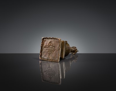 Lot 299 - A BRONZE STUPA, TIBET, 17TH - 18TH CENTURY