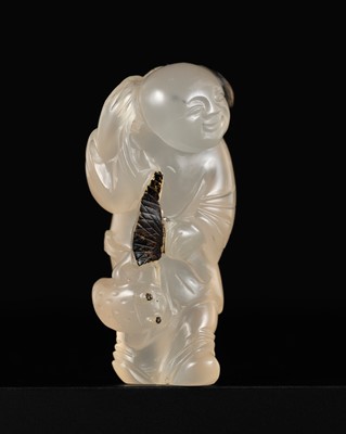 Lot 426 - AN AGATE PENDANT OF LIU HAI, QING DYNASTY