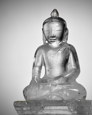 Lot 660 - A ROCK CRYSTAL FIGURE OF BUDDHA, BURMA, 18TH-19TH CENTURY