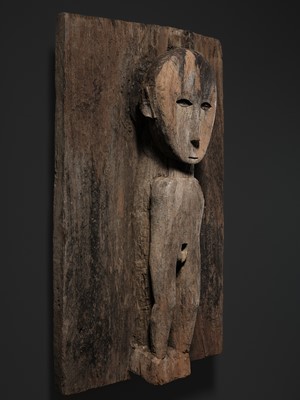 Lot 228 - A JACKFRUIT WOOD FIGURAL DOOR, LIANG BATU, SA’DAN TORAJA, SULAWESI