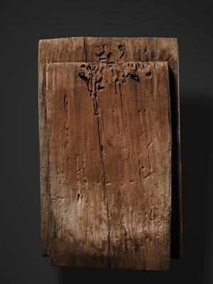 Lot 228 - A JACKFRUIT WOOD FIGURAL DOOR, LIANG BATU, SA’DAN TORAJA, SULAWESI