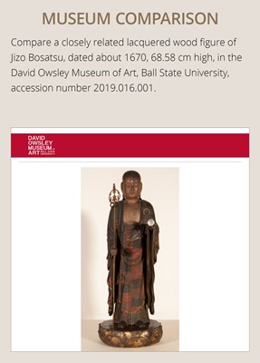 A GILT AND POLYCHROME WOOD FIGURE OF JIZO BOSATSU, EDO PERIOD