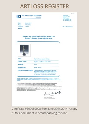 Lot 3 - AN EXCEPTIONALLY FINE BRONZE FIGURE OF NEITH AS A WARRIOR GODDESS, LATE PERIOD