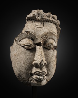 Lot 274 - A BUDDHA HEAD FRAGMENT, KAMPHAENG PHET, SUKHOTHAI PERIOD, 14TH CENTURY