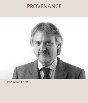 Lot 16 - AN EGYPTIAN GESSO PAINTED WOOD SARCOPHAGUS MASK, LATE PERIOD, 664-332 BC