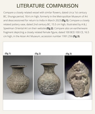 Lot 188 - A RARE CHANDRAKETUGARH POTTERY VASE, SHUNGA PERIOD, 2ND-1ST CENTURY BC
