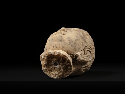 Lot 51 - A MARBLE HEAD OF BUDDHA, TANG DYNASTY