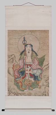 Lot 30 - ‘MANJUSHRI SEATED ON A LION’, QING DYNASTY, 18TH CENTURY