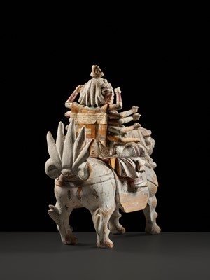 Lot 156 - A RARE AND FINE POLYCHROME WOOD FIGURE OF