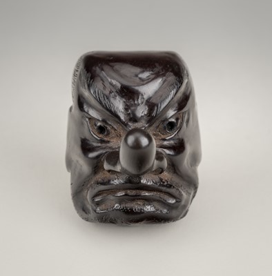 Lot 1431 - MIWA: A WOOD NETSUKE OF A KONOHA TENGU MASK