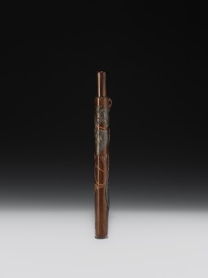 IKEDA TAISHIN AND OONISHI YUSAI: A FINE INLAID AND LACQUERED WOOD KISERUZUTSU (PIPE CASE)