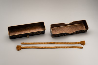 Lot 125 - A BLACK-LACQUER FUBAKO (DOCUMENT BOX) WITH HO-O BIRDS