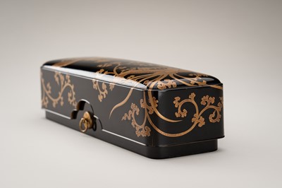 Lot 125 - A BLACK-LACQUER FUBAKO (DOCUMENT BOX) WITH HO-O BIRDS