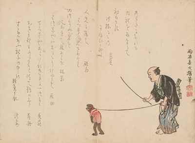 SHIOKAWA BUNRIN: A SURIMONO OF A MONKEY TRAINER