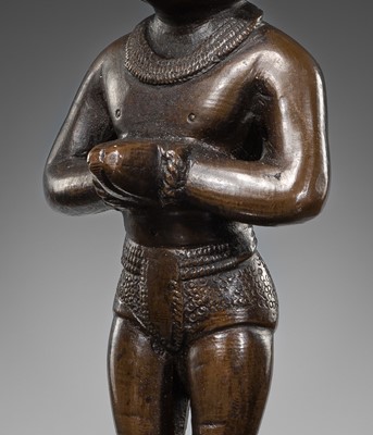 Lot 639 - A LARGE ‘HANUMAN’ BRONZE BELL, GHANTI