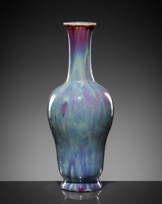 Lot 576 - A FLAMBÉ-GLAZED BALUSTER VASE, QIANLONG TO JIAQING PERIOD