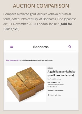 Lot 111 - A FINE ‘DEER AND MAPLE’ LACQUER KOBAKO (SMALL BOX) AND COVER