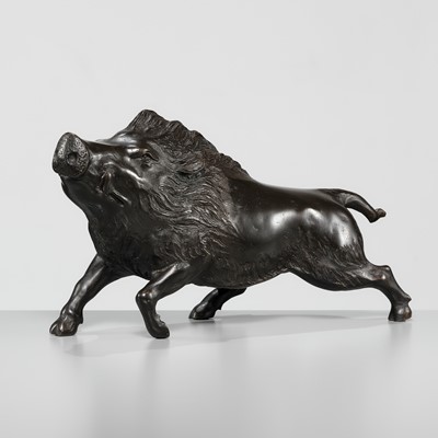 Lot 50 - MASAAKI: A BRONZE FIGURE OF A BOAR