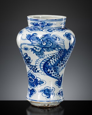 Lot 170 - A BLUE AND WHITE ‘DRAGON’ JAR, JOSEON DYNASTY