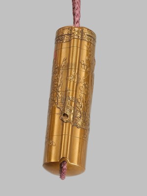 KOMA KOKAKUSAI: A SUPERB FIVE-CASE GOLD LACQUER INRO WITH AN EAGLE ON A CHERRY BRANCH
