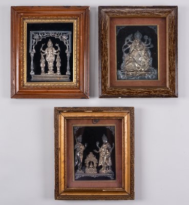 A GROUP OF THREE SILVER REPOUSSÉ RELIEFS, INDIA, c. 1900s