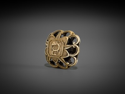 Lot 472 - A FINE WALRUS TUSK RYUSA MANJU NETSUKE OF A WATER DRAGON (AMARYU)