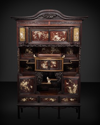 Lot 348 - A MAGNIFICENT SHIBAYAMA INLAID WOOD KAZARIDANA (DISPLAY CABINET)