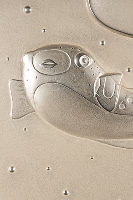 Lot 152 - ONAGA TAMOTSU: AN ABSTRACT LACQUER PAINTING ‘PUFFER FISH’