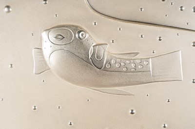 Lot 152 - ONAGA TAMOTSU: AN ABSTRACT LACQUER PAINTING ‘PUFFER FISH’