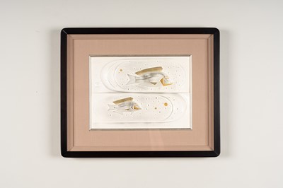 Lot 153 - ONAGA TAMOTSU: AN ABSTRACT LACQUER PAINTING ‘SEA BREAM’