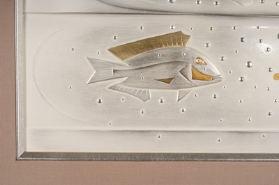 Lot 153 - ONAGA TAMOTSU: AN ABSTRACT LACQUER PAINTING ‘SEA BREAM’