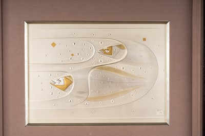 Lot 154 - ONAGA TAMOTSU: AN ABSTRACT LACQUER PAINTING ‘FLOUNDER’