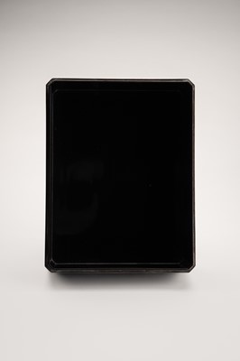 Lot 148 - BIFU: AN ELEGANT LACQUER BOX WITH FEATHERS