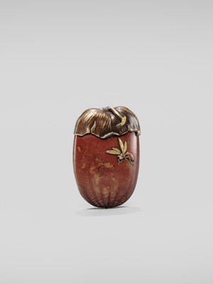 Lot 13 - A FINE MIXED-METAL CHESTNUT-FORM MATCHCASE