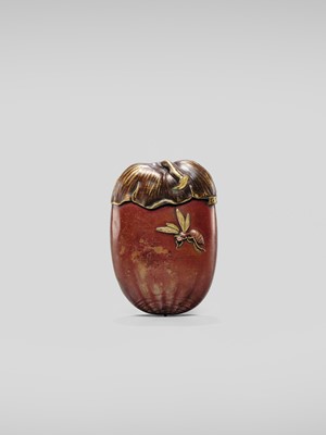 Lot 13 - A FINE MIXED-METAL CHESTNUT-FORM MATCHCASE