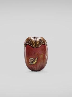 Lot 13 - A FINE MIXED-METAL CHESTNUT-FORM MATCHCASE