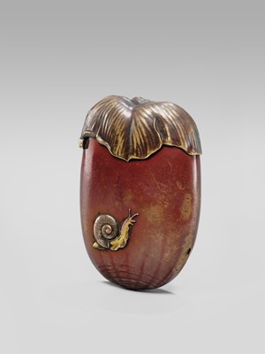 Lot 13 - A FINE MIXED-METAL CHESTNUT-FORM MATCHCASE