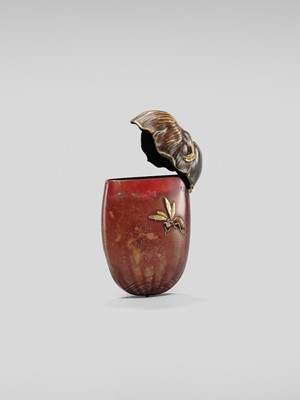 Lot 13 - A FINE MIXED-METAL CHESTNUT-FORM MATCHCASE