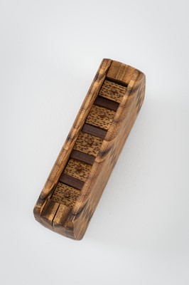 Lot 1444 - A SET OF THREE INRO: A LARGE TSUISHU INRO, A BAMBOO AND MARQUETRY INRO, AND A MINIATURE INRO