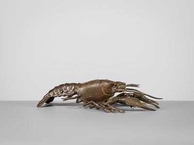 Lot 65 - YASUNOSUKE: A BRONZE ARTICULATED OKIMONO OF A LOBSTER