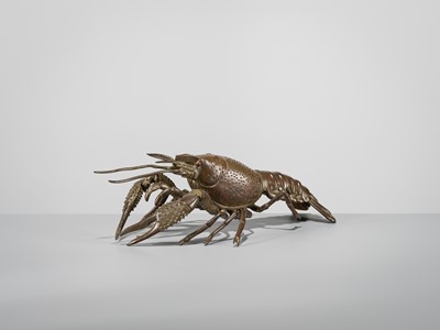 Lot 65 - YASUNOSUKE: A BRONZE ARTICULATED OKIMONO OF A LOBSTER