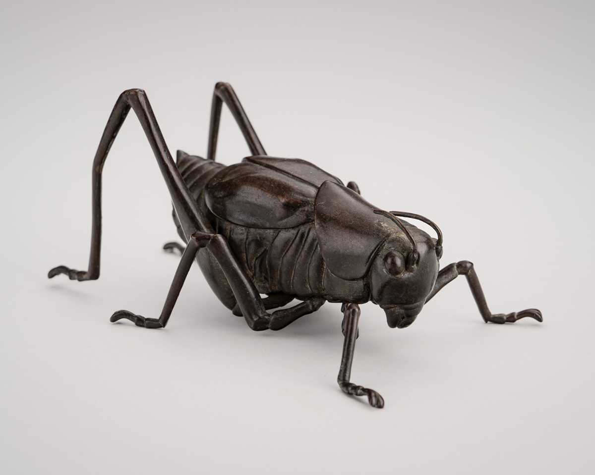 YASUNOSUKE: A BRONZE OKIMONO OF GRASSHOPPER