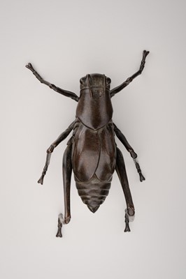 YASUNOSUKE: A BRONZE OKIMONO OF GRASSHOPPER