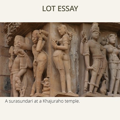 Lot 194 - A PINK SANDSTONE FIGURE OF A CELESTIAL BEAUTY, SURASUNDARI, 11TH CENTURY