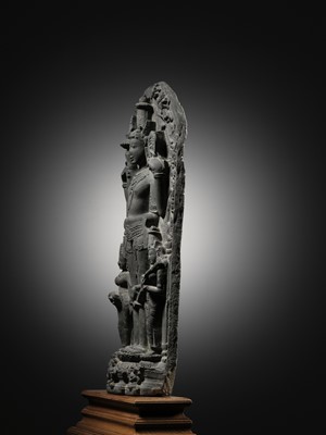 Lot 199 - A SCHIST STELE OF VISHNU, PALA PERIOD, 10TH-12TH CENTURY