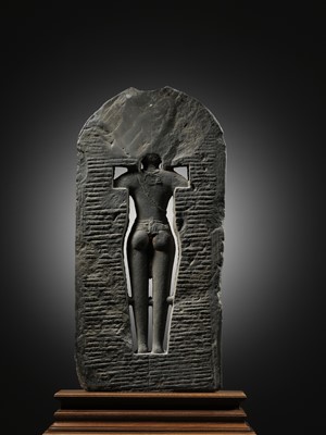 Lot 199 - A SCHIST STELE OF VISHNU, PALA PERIOD, 10TH-12TH CENTURY
