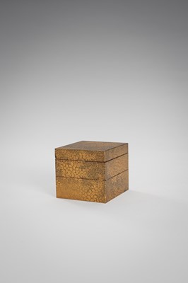 Lot 104 - A SMALL TWO-TIERED LACQUER KOGO (INCENSE BOX) AND COVER