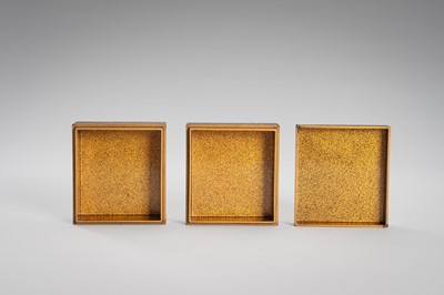 Lot 104 - A SMALL TWO-TIERED LACQUER KOGO (INCENSE BOX) AND COVER